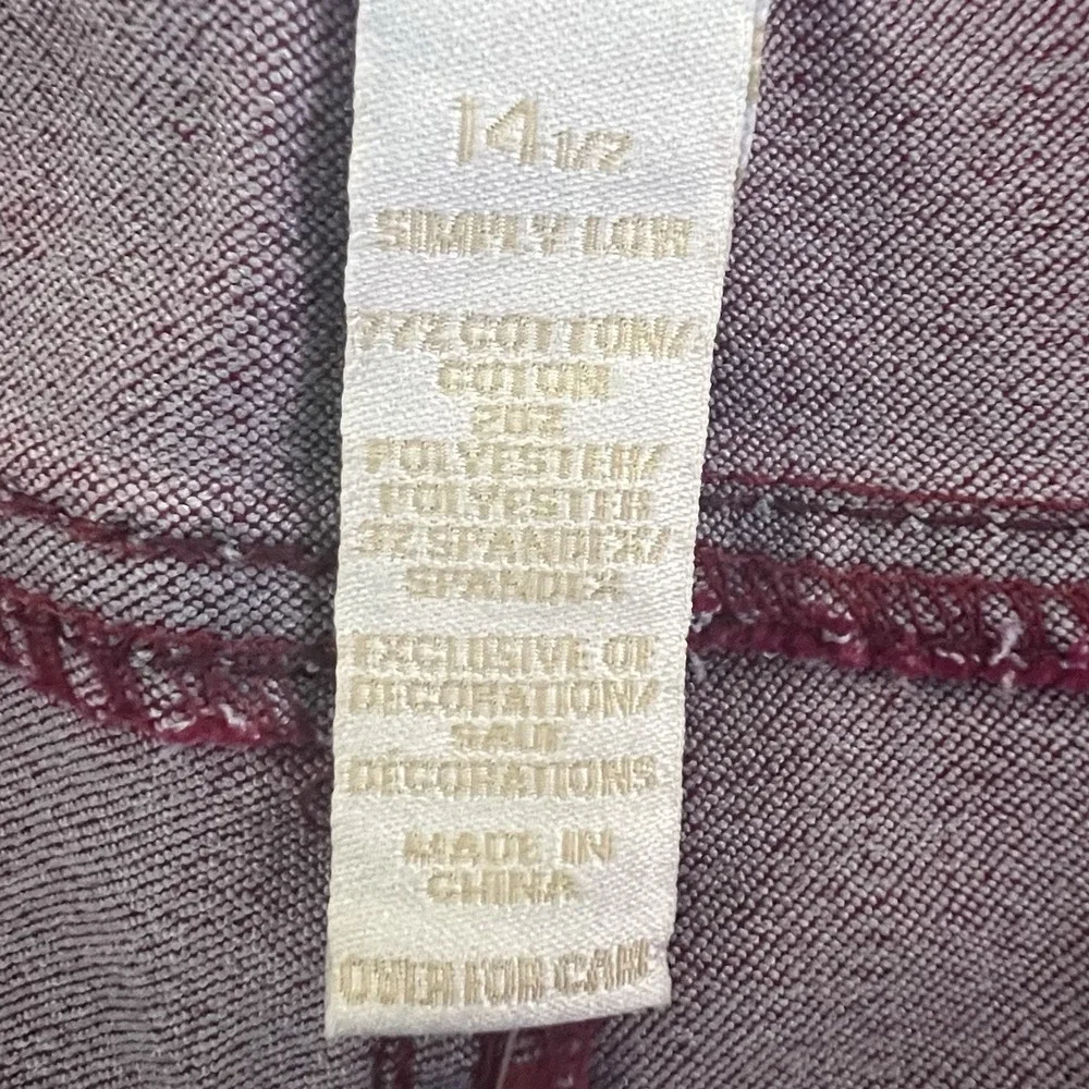 Justice Girls Premium Deep Red Skinny Jeans Size 14 Plus Stretch Low Rise‎ NWT
